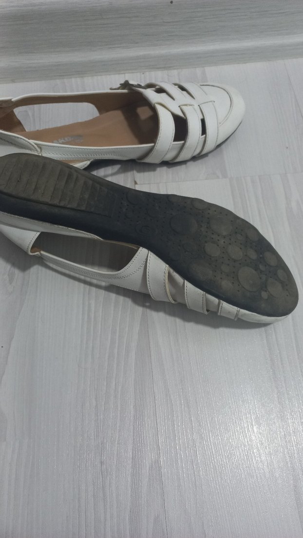 Tokalı Beyaz Kadın Sandalet babet - Görsel 5