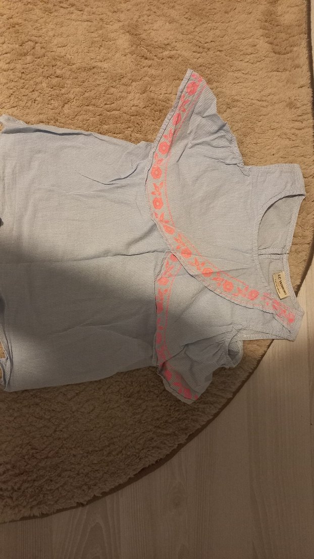 Mavi Çiçek Desenli Kız Bluzu - Görsel 3