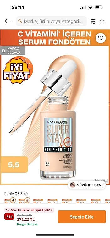 Maybelline Maybelline C Vitaminli Serum Fondöten