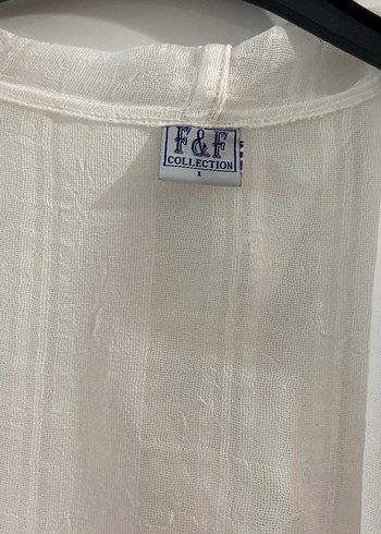 Beyaz Keten görünümlü Kadın ceket Uzun Kollu - Görsel 2