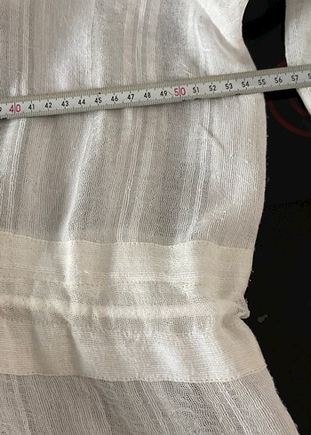 Beyaz Keten görünümlü Kadın ceket Uzun Kollu - Görsel 6