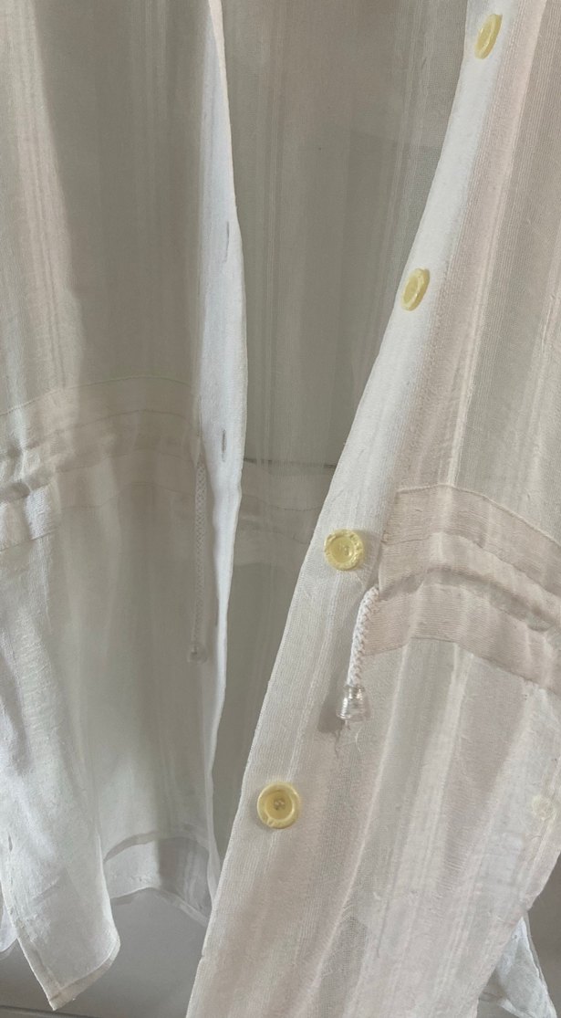 Beyaz Keten görünümlü Kadın ceket Uzun Kollu - Görsel 3