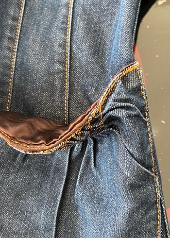 Düğmeli Kadın Denim Ceket, Koyu Mavi - Görsel 6