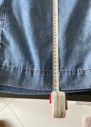 Mavi Kemerli Bol Kesim Kadın Kot Pantolon - Görsel 7