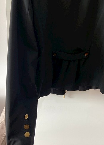 Siyah Kısa Kesim Kadın Blazer Ceket - Görsel 5