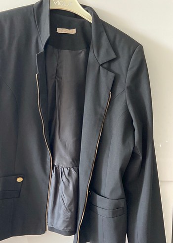 Siyah Kısa Kesim Kadın Blazer Ceket - Görsel 2