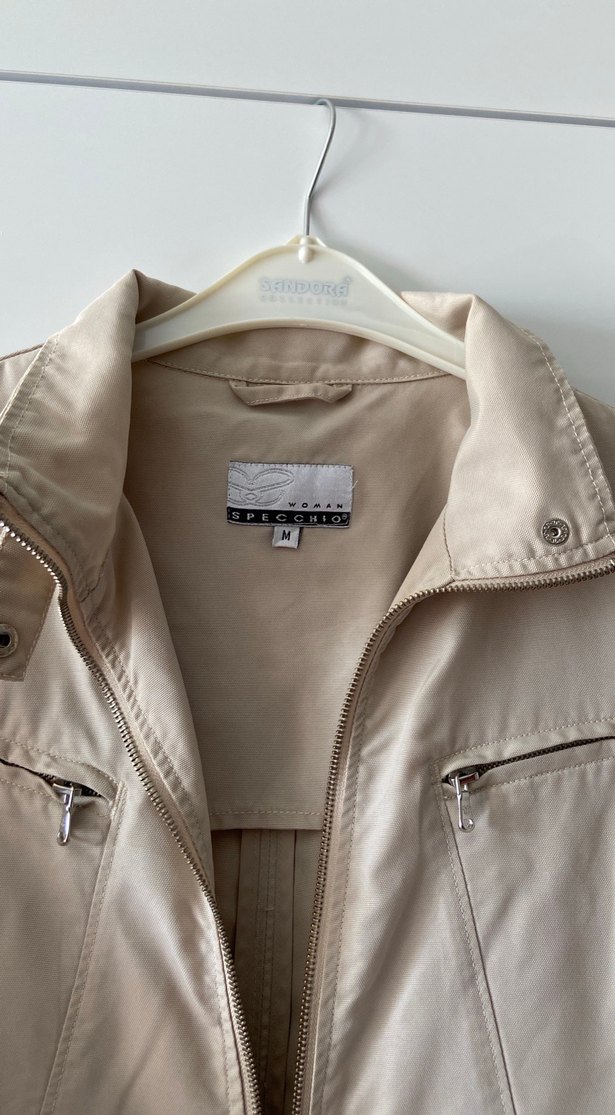 Bej çift Fermuarlı Kadın Ceket - Görsel 2