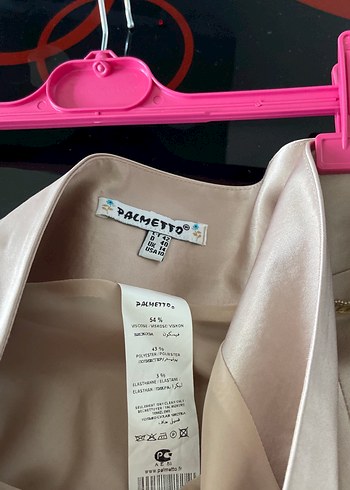 Zincir Detaylı Mini Bej Saten Etek - Görsel 10