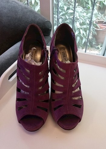 steve madden Mor Süet Topuklu Kadın Abiye Ayakkabı