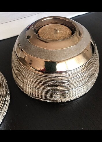 Beden kahverengi Renk Gold/bronz mum ve gondol seti