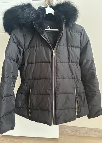 Siyah Kürklü Kadın Kışlık Mont
