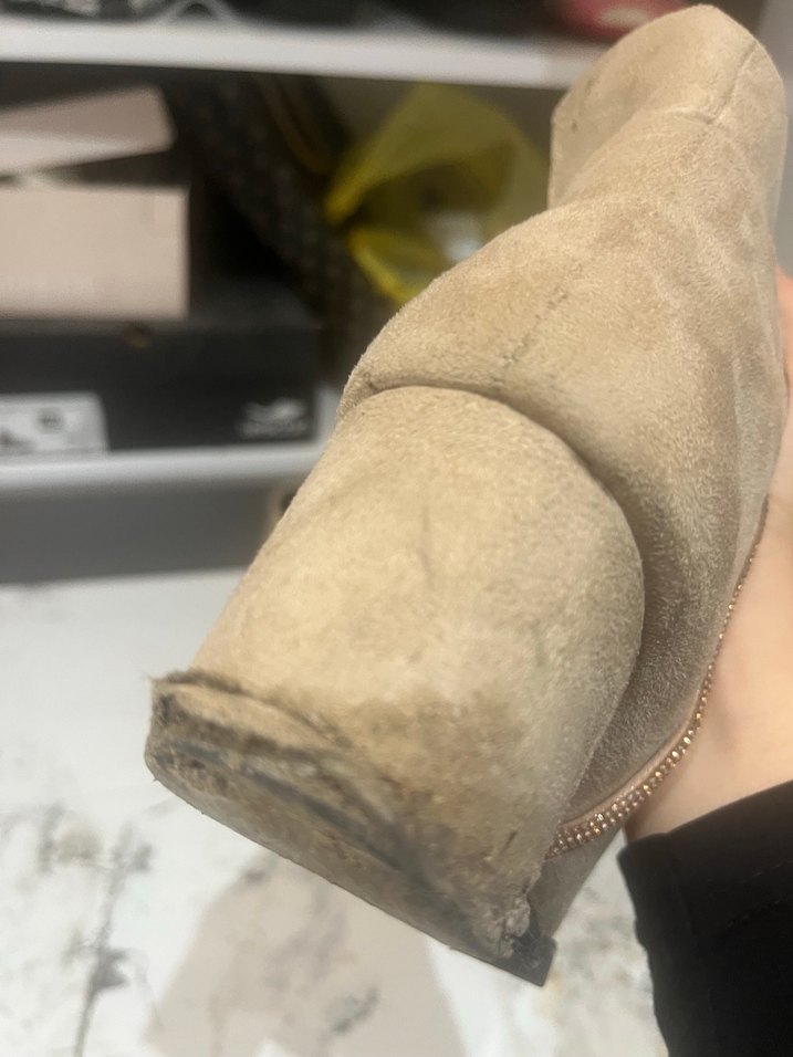 Lescon Bej Süet Topuklu Kadın Bot - Görsel 2