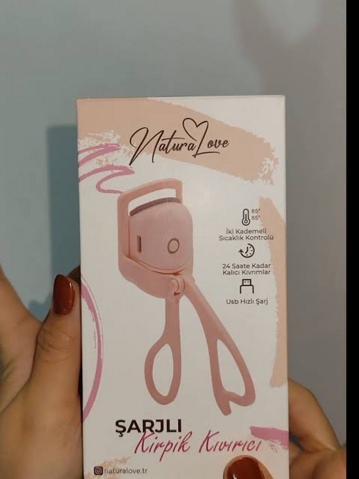 Pastel Pembe Elektrikli Kirpik Kıvırıcı - Görsel 2