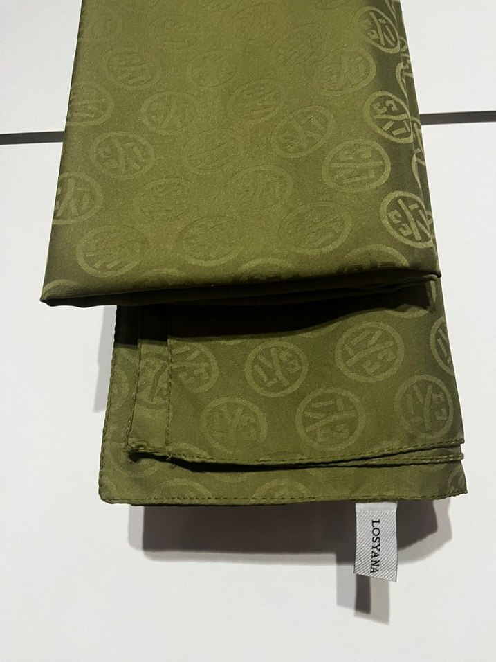 Kadın Parlak Haki İpek Görünümlü Şal - Görsel 2