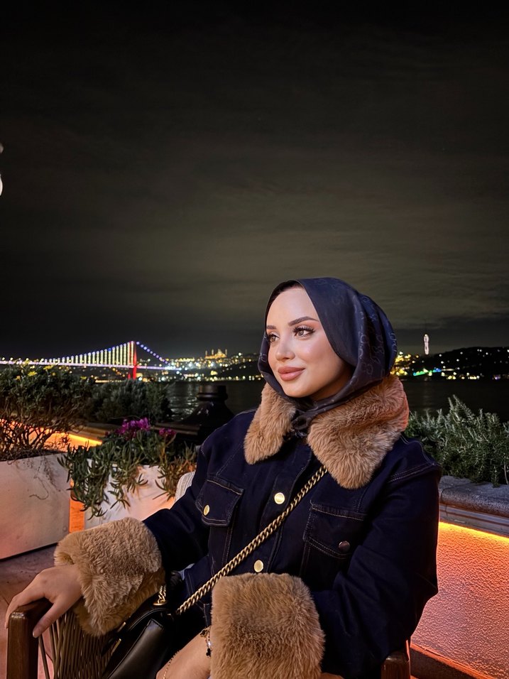 Kürklü Siyah Denim Ceket - Görsel 2