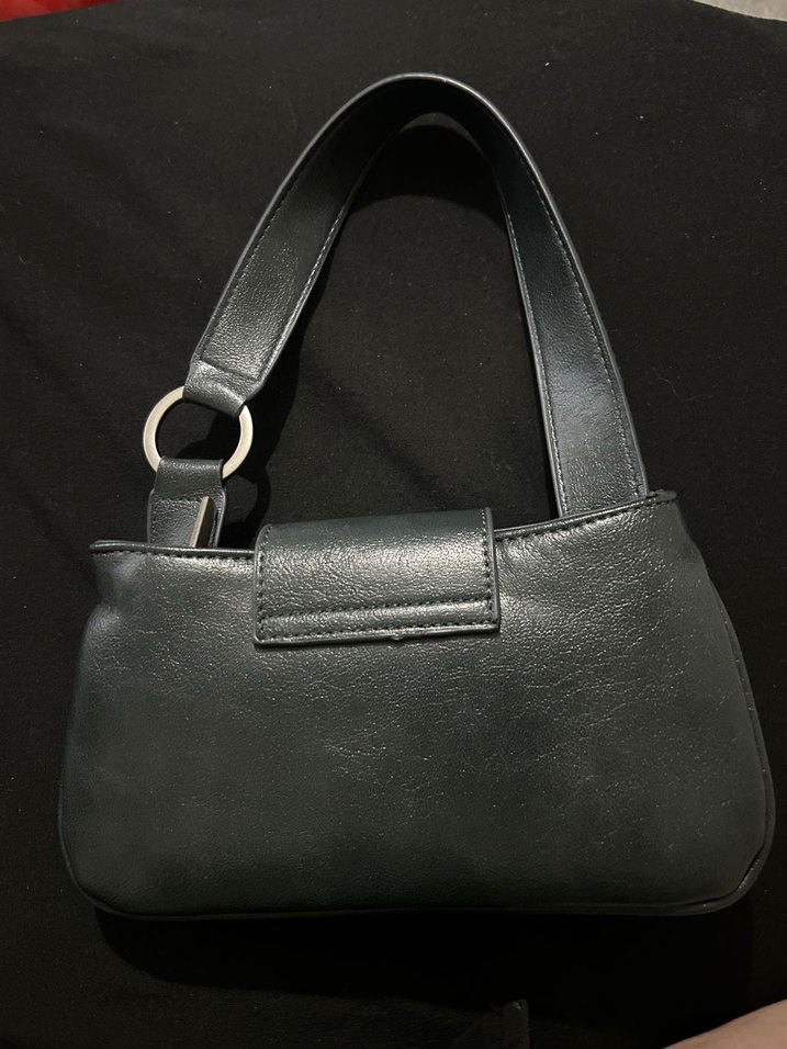 Gri Deri Tokalı Kadın Çanta - Görsel 3