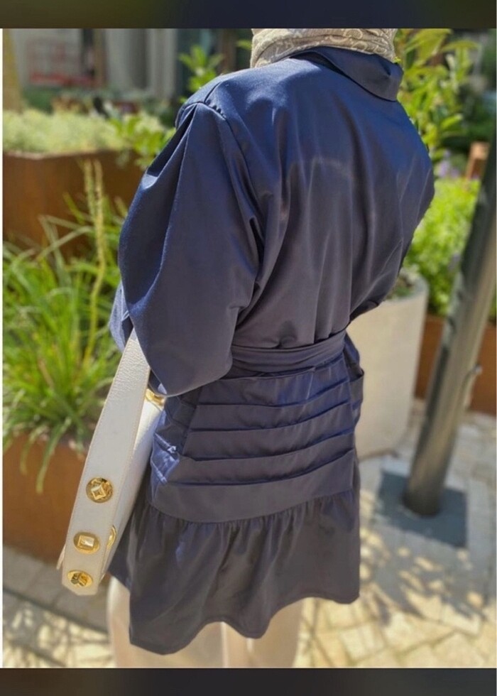 lacivert tunik fırfırlı - Görsel 2