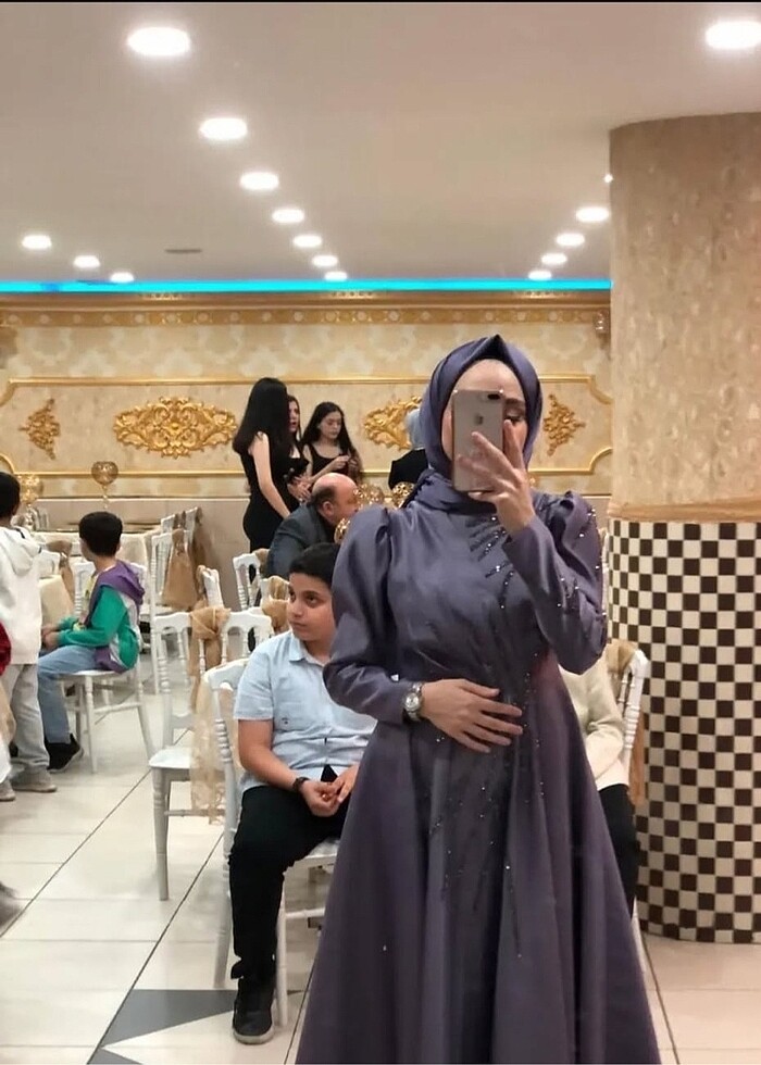 Mor uzun abiye - Görsel 2