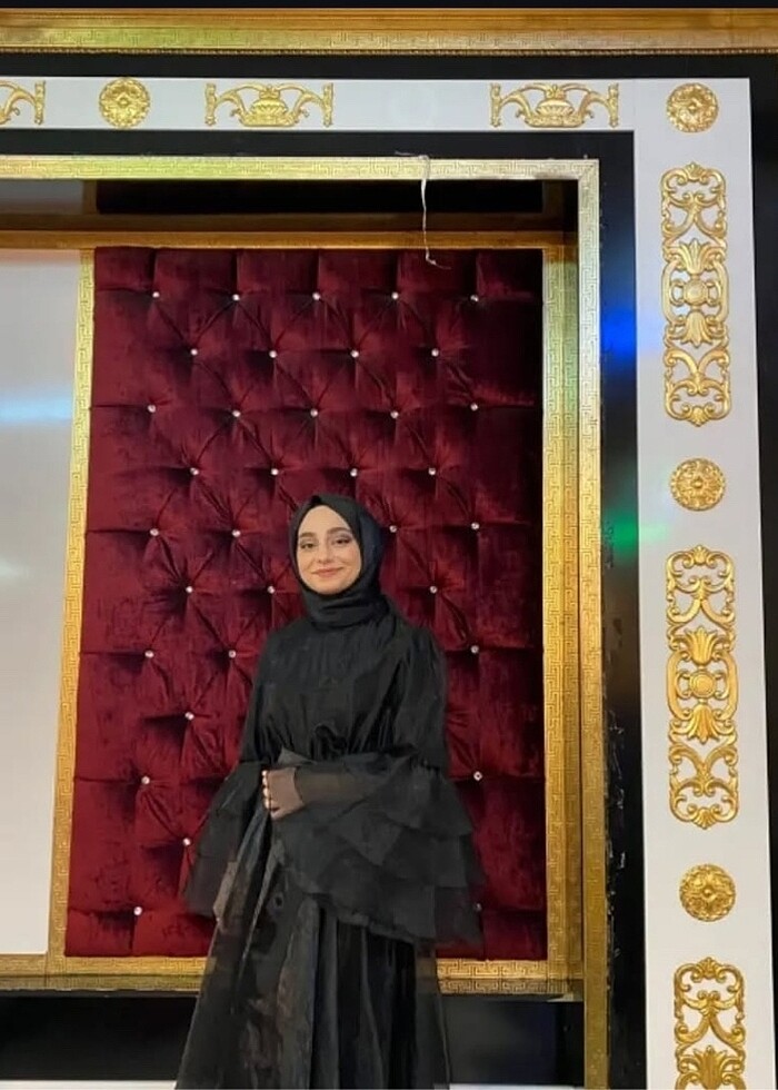 balon kol elbise siyah - Görsel 4