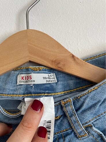 5 Yaş Beden mavi Renk Beli lastikli esnek jean şort
