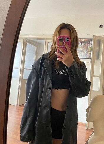Vintage Grunge Deri Ceket