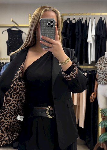 Leopar Astarlı Blazer Ceket - Görsel 2