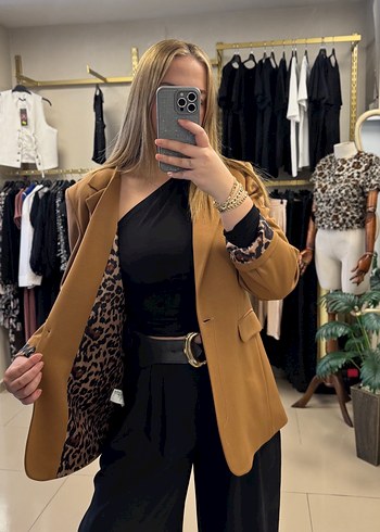 Leopar Astarlı Blazer Ceket - Görsel 4