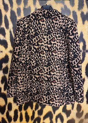 Kadın Leopar Desenli Blazer Ceket - Görsel 3