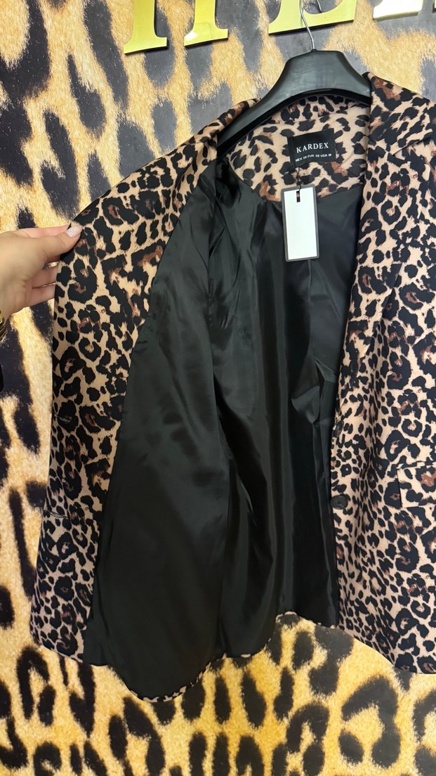Kadın Leopar Desenli Blazer Ceket - Görsel 2