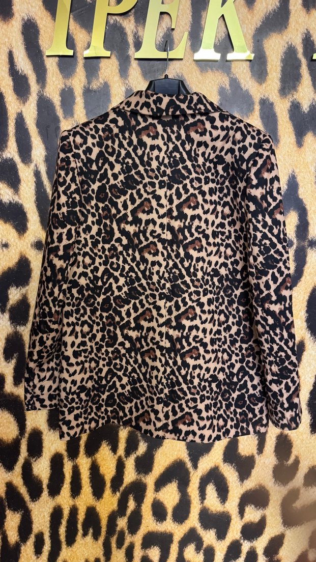 Kadın Leopar Desenli Blazer Ceket - Görsel 3
