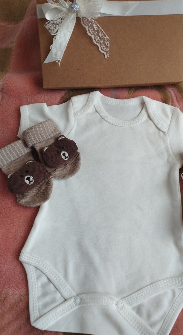 Beyaz Kısa Kollu Bebek Zıbını - Görsel 2