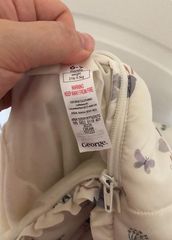 Bebek Kız Beyaz Desenli Tulum londradan geldi orjinal George - Görsel 5