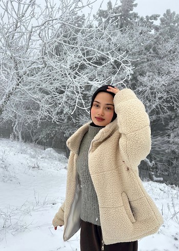 Rahat Kışlık peluş Kadın Ceket - Görsel 4