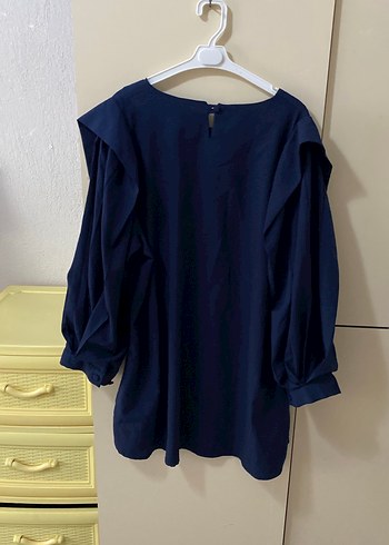 Kadın Lacivert Salaş Uzun Kollu Bluz - Görsel 3