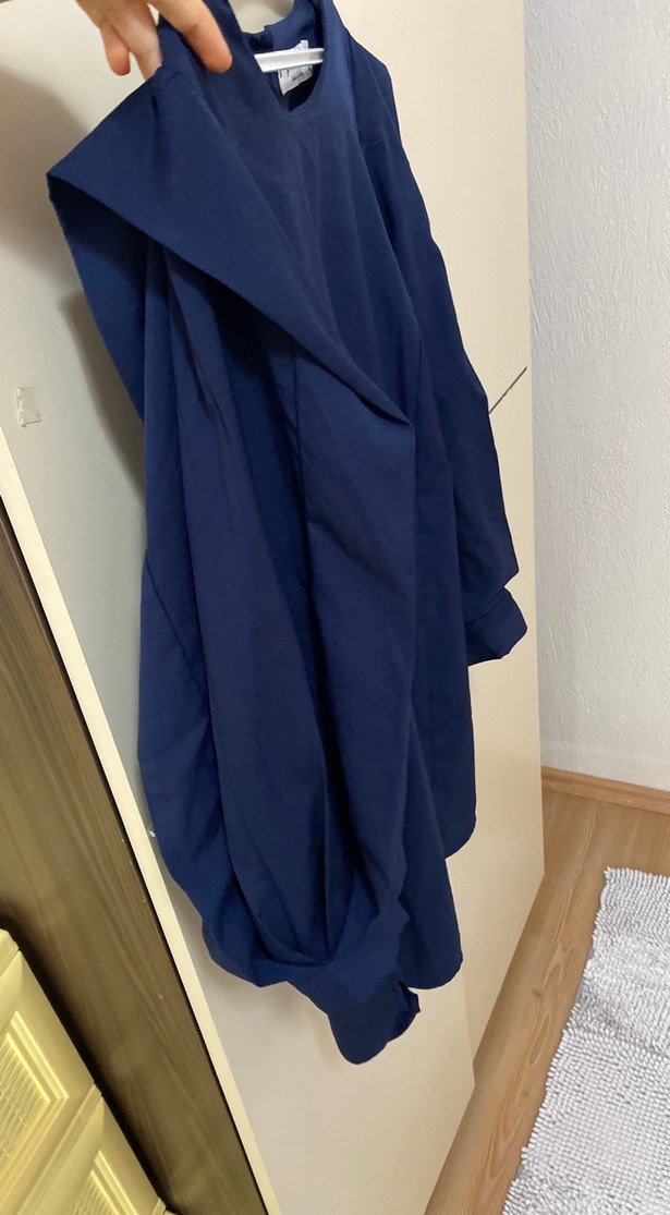 Kadın Lacivert Salaş Uzun Kollu Bluz - Görsel 2