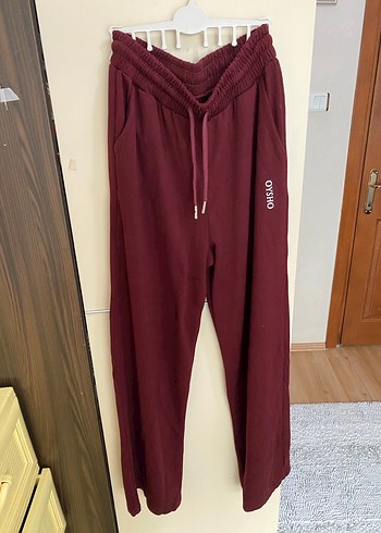 Bordo Rahat Kesim Kadın Eşofman Altı - Görsel 3