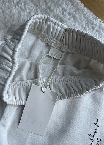 Kadın Beyaz Pamuklu Rahat Kesim Eşofman - Görsel 2