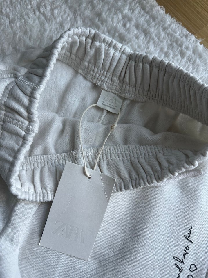 Kadın Beyaz Pamuklu Rahat Kesim Eşofman - Görsel 2