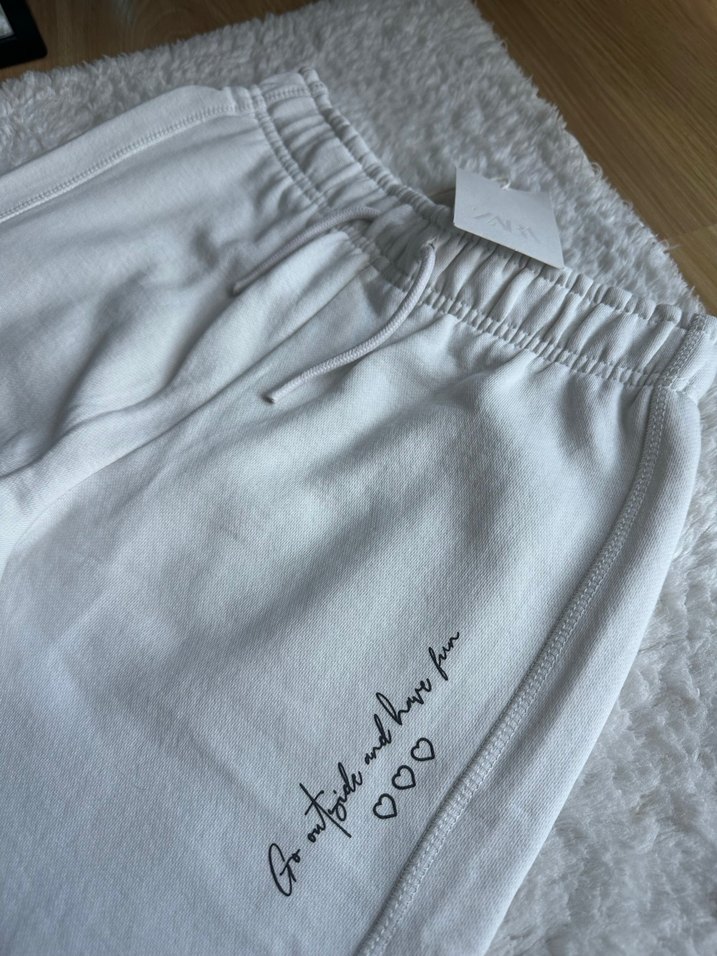 Kadın Beyaz Pamuklu Rahat Kesim Eşofman - Görsel 3