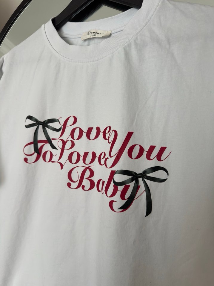 Baskılı Beyaz Kadın Tişört - Görsel 2