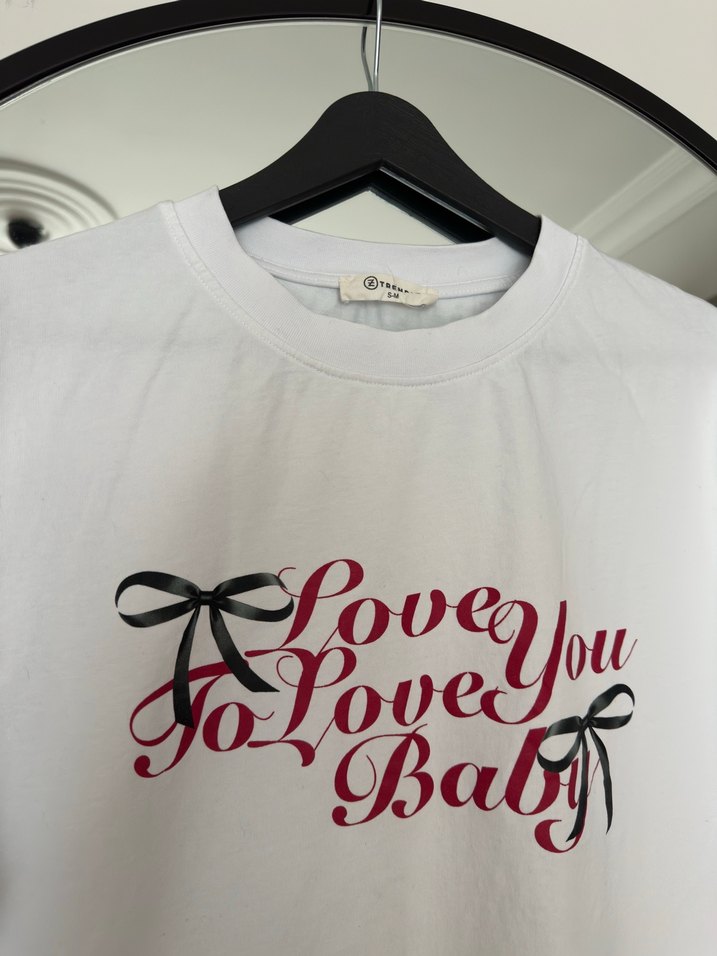 Baskılı Beyaz Kadın Tişört - Görsel 4