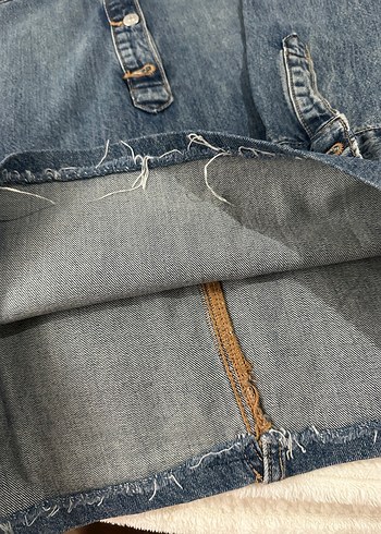 Düğmeli Mavi Kadın Denim elbise - Görsel 5