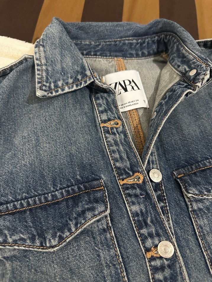 Düğmeli Mavi Kadın Denim elbise - Görsel 2