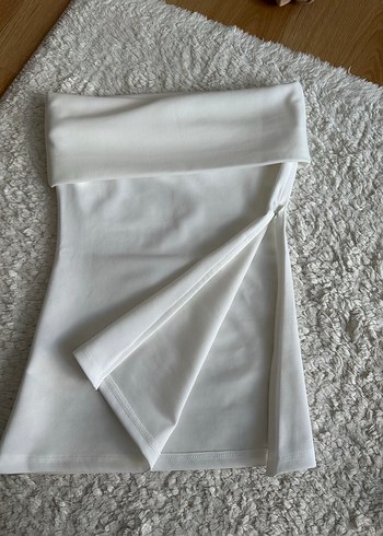 Beyaz Drapeli bluz - Görsel 2