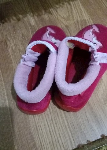 Kız Çocuk Pembe Sıcak Terlik Velcro - Görsel 2