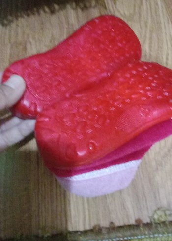 Kız Çocuk Pembe Sıcak Terlik Velcro - Görsel 3