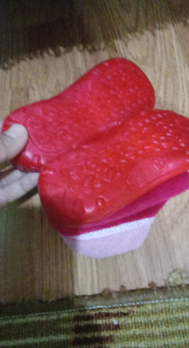 Kız Çocuk Pembe Sıcak Terlik Velcro - Görsel 3