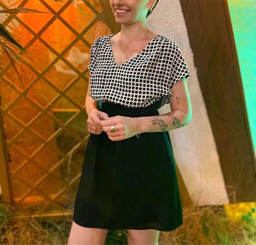 xs Beden Siyah Mini Elbise
