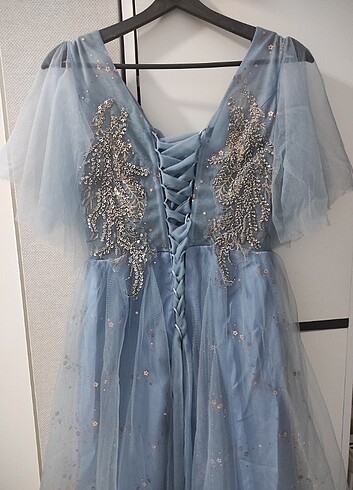 Mavi tül abiye  - Görsel 6
