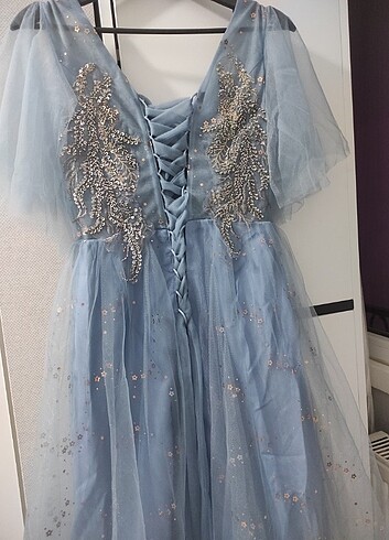 Mavi tül abiye  - Görsel 9